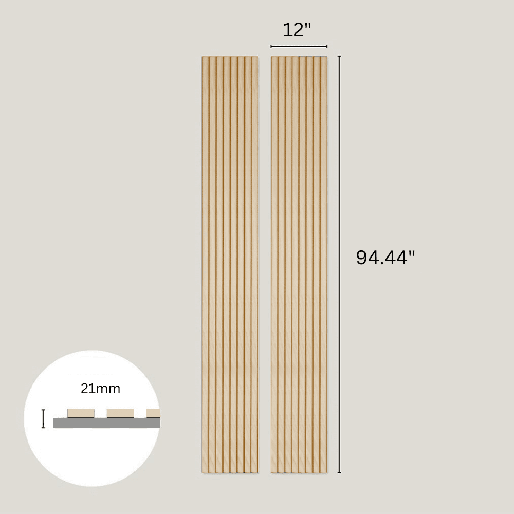 Oak Grey Felt Acoustic Slat Wood Panel Wall - 100% Real Oak Finish - Image 3