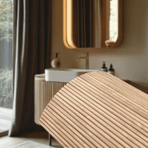 Oak Slat Flexible Wood Panel Wall - Real Oak Finish
