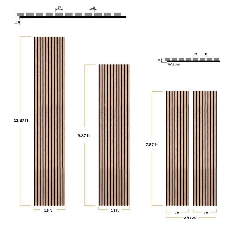 Natural Oak Acoustic Slat Wood Wall Panels - 100% Real Oak Finish - Image 2